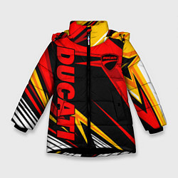 Куртка зимняя для девочки Ducati - red uniform, цвет: 3D-черный