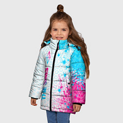 Куртка зимняя для девочки The Sims neon gradient style: по-вертикали, цвет: 3D-черный — фото 2