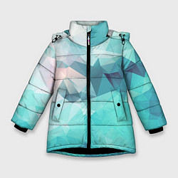 Куртка зимняя для девочки Небо из геометрических кристаллов, цвет: 3D-черный