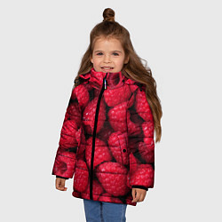 Куртка зимняя для девочки Малина - паттерн, цвет: 3D-черный — фото 2