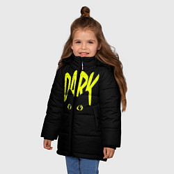 Куртка зимняя для девочки Кот во тьме, цвет: 3D-черный — фото 2