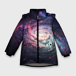 Зимняя куртка для девочки Спиральная галактика в космосе