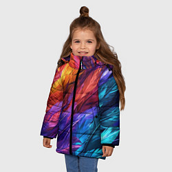 Куртка зимняя для девочки Яркие крылья, цвет: 3D-красный — фото 2