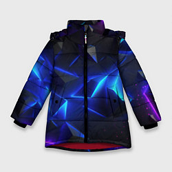 Куртка зимняя для девочки Blue dark neon, цвет: 3D-красный