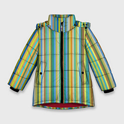 Зимняя куртка для девочки Вертикальные разноцветные пполсы