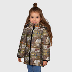 Куртка зимняя для девочки Рисунки коллаж, цвет: 3D-черный — фото 2