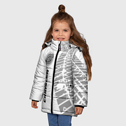 Куртка зимняя для девочки Chrysler speed на светлом фоне со следами шин: по-, цвет: 3D-черный — фото 2