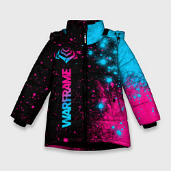 Куртка зимняя для девочки Warframe - neon gradient: по-вертикали, цвет: 3D-черный