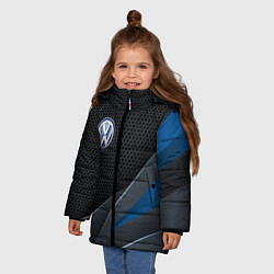 Куртка зимняя для девочки Фольцваген - синяя броня, цвет: 3D-светло-серый — фото 2
