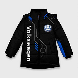 Куртка зимняя для девочки Volkswagen - blue technology, цвет: 3D-черный