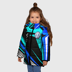 Куртка зимняя для девочки Фольцваген - sport uniform, цвет: 3D-черный — фото 2