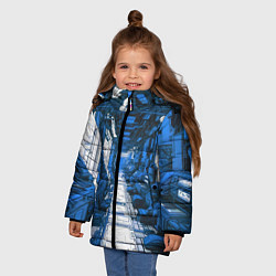 Куртка зимняя для девочки Синяя комната киберпанк, цвет: 3D-черный — фото 2