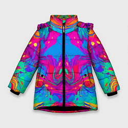 Зимняя куртка для девочки Красочная зеркальная абстракция - мода - нейросеть