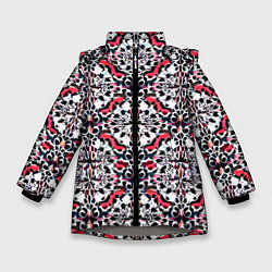 Куртка зимняя для девочки Геометрический паттерн - нейросеть, цвет: 3D-светло-серый