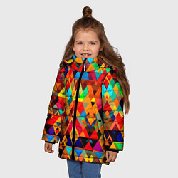 Куртка зимняя для девочки Абстрактный разноцветный, цвет: 3D-красный — фото 2