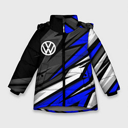 Зимняя куртка для девочки Volkswagen - Синяя абстракция