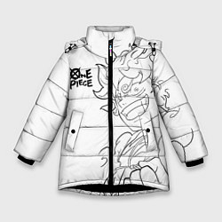 Куртка зимняя для девочки Ван пис - Луффи гир 5, цвет: 3D-черный