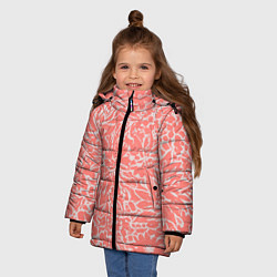 Куртка зимняя для девочки Цветочный персиковый, цвет: 3D-светло-серый — фото 2