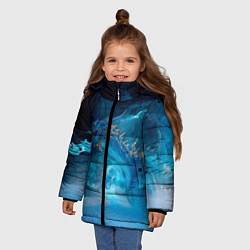 Куртка зимняя для девочки Зимний ледяной дракон, цвет: 3D-черный — фото 2