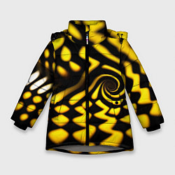 Куртка зимняя для девочки Желтая футболка с воронкой, цвет: 3D-светло-серый