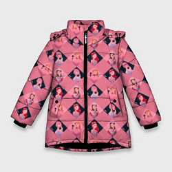 Куртка зимняя для девочки Розовая клеточка black pink, цвет: 3D-черный