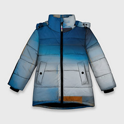 Куртка зимняя для девочки Синяя палитра, цвет: 3D-черный