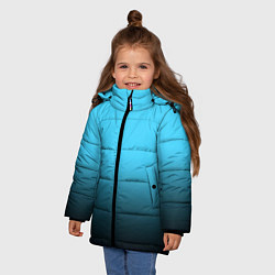 Куртка зимняя для девочки Градиент чёрно-голубой, цвет: 3D-черный — фото 2