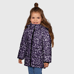 Куртка зимняя для девочки Фиолетовый паттерн узоры, цвет: 3D-черный — фото 2