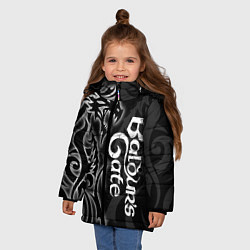 Куртка зимняя для девочки Балдурс гейт 3 - черный дракон, цвет: 3D-красный — фото 2