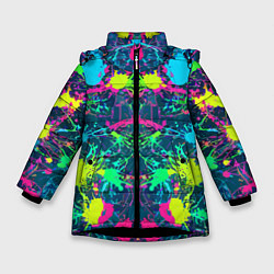 Зимняя куртка для девочки Colorful blots - expressionism - vogue