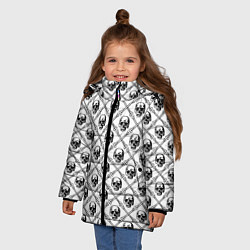 Куртка зимняя для девочки Черепа и кости, цвет: 3D-черный — фото 2