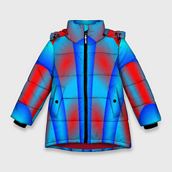 Куртка зимняя для девочки Сине-красные, цвет: 3D-красный