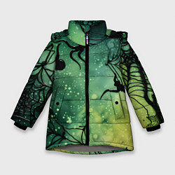 Куртка зимняя для девочки Мрачный паук, цвет: 3D-светло-серый