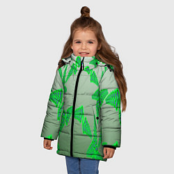 Куртка зимняя для девочки Растительный паттерн, цвет: 3D-черный — фото 2