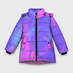 Куртка зимняя для девочки Сиреневая абстракция, цвет: 3D-светло-серый