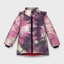 Куртка зимняя для девочки Tie-Dye дизайн, цвет: 3D-красный
