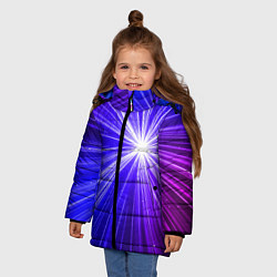 Куртка зимняя для девочки Космическое свечение, цвет: 3D-черный — фото 2