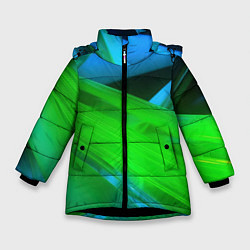 Зимняя куртка для девочки Blue green abstract