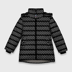Куртка зимняя для девочки Атмосфера паттерн черный, цвет: 3D-светло-серый