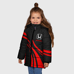 Куртка зимняя для девочки Honda CR-V - красный и карбон, цвет: 3D-красный — фото 2