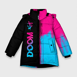 Куртка зимняя для девочки Doom - neon gradient: по-вертикали, цвет: 3D-черный