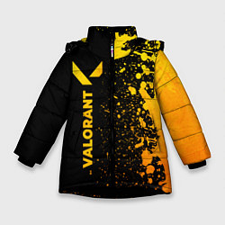 Куртка зимняя для девочки Valorant - gold gradient: по-вертикали, цвет: 3D-черный