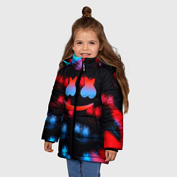 Куртка зимняя для девочки Marshmello skibidi dob dob, цвет: 3D-светло-серый — фото 2