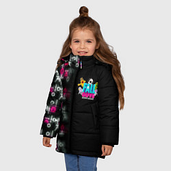 Куртка зимняя для девочки Игра в кальмара x Fall Guys, цвет: 3D-черный — фото 2