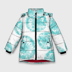 Зимняя куртка для девочки Акварельные голубые био формы