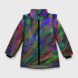 Куртка зимняя для девочки Переливающая радужная галограмма, цвет: 3D-светло-серый