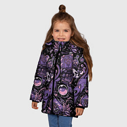 Куртка зимняя для девочки Ведьминский паттерн, цвет: 3D-черный — фото 2