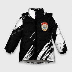 Куртка зимняя для девочки Ссср спортивный стиль, цвет: 3D-светло-серый