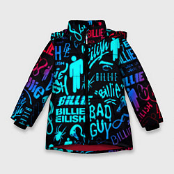 Зимняя куртка для девочки Billie Eilish neon pattern