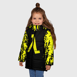 Куртка зимняя для девочки Half life game yellow color, цвет: 3D-черный — фото 2